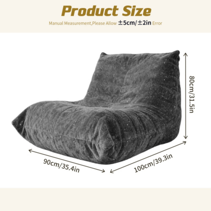 Fauteuil à billes, Tissu gris