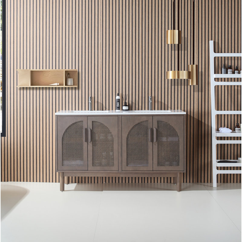 Nara 60" W Double Vanity, Brown