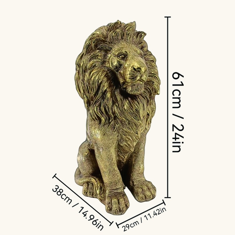 Statue de lion en résine de 24 pouces, décoration extérieure résistante aux intempéries, idéale pour les jardins, les parcs et les entrées de maison
