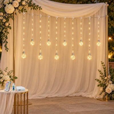 Guirlande lumineuse de 3 mètres (9,8 pieds) en forme de boule à vœux, avec 200 DEL et télécommande