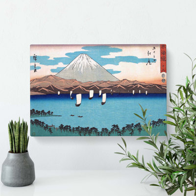 Sailing Past Mount Fuji by Utagawa Hiroshige - Wrapped Canvas Painting