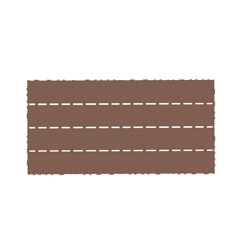 23.8'' L x 11.8'' W Plastic Interlocking Deck Deck Tile Kit, Brown