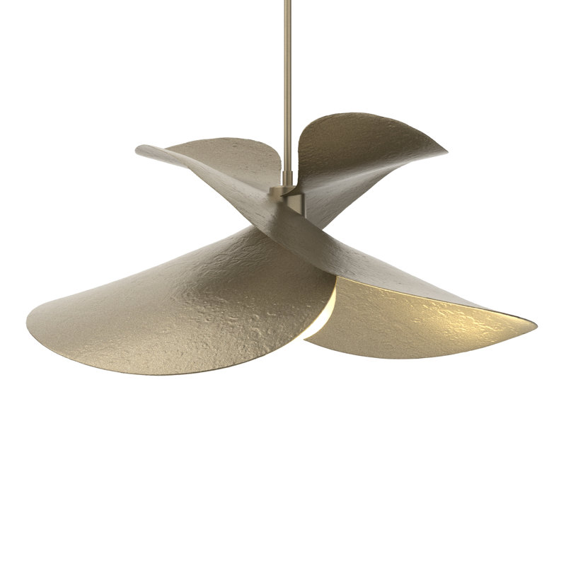 Luminaire suspendu géométrique unique à 1 lumière Hibiscus, Doré clair