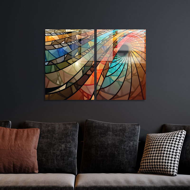 2 Piece No Frame Print on Glass, 50cm H x 70cm W x 0.4cm D