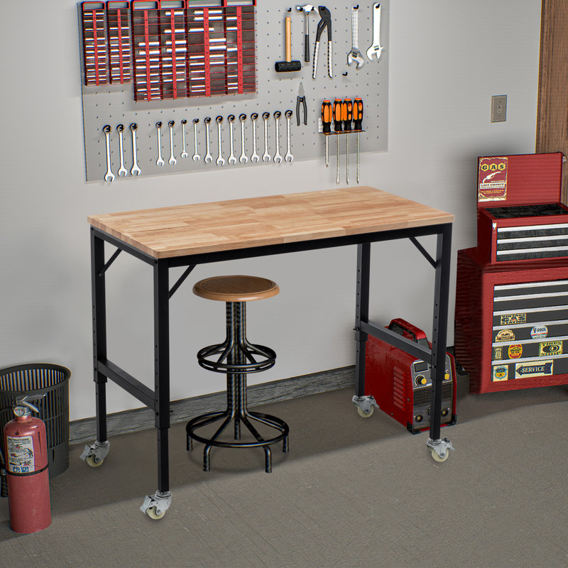 Établi robuste et réglable de 48 po pour le garage (sans les chaises de bureau)