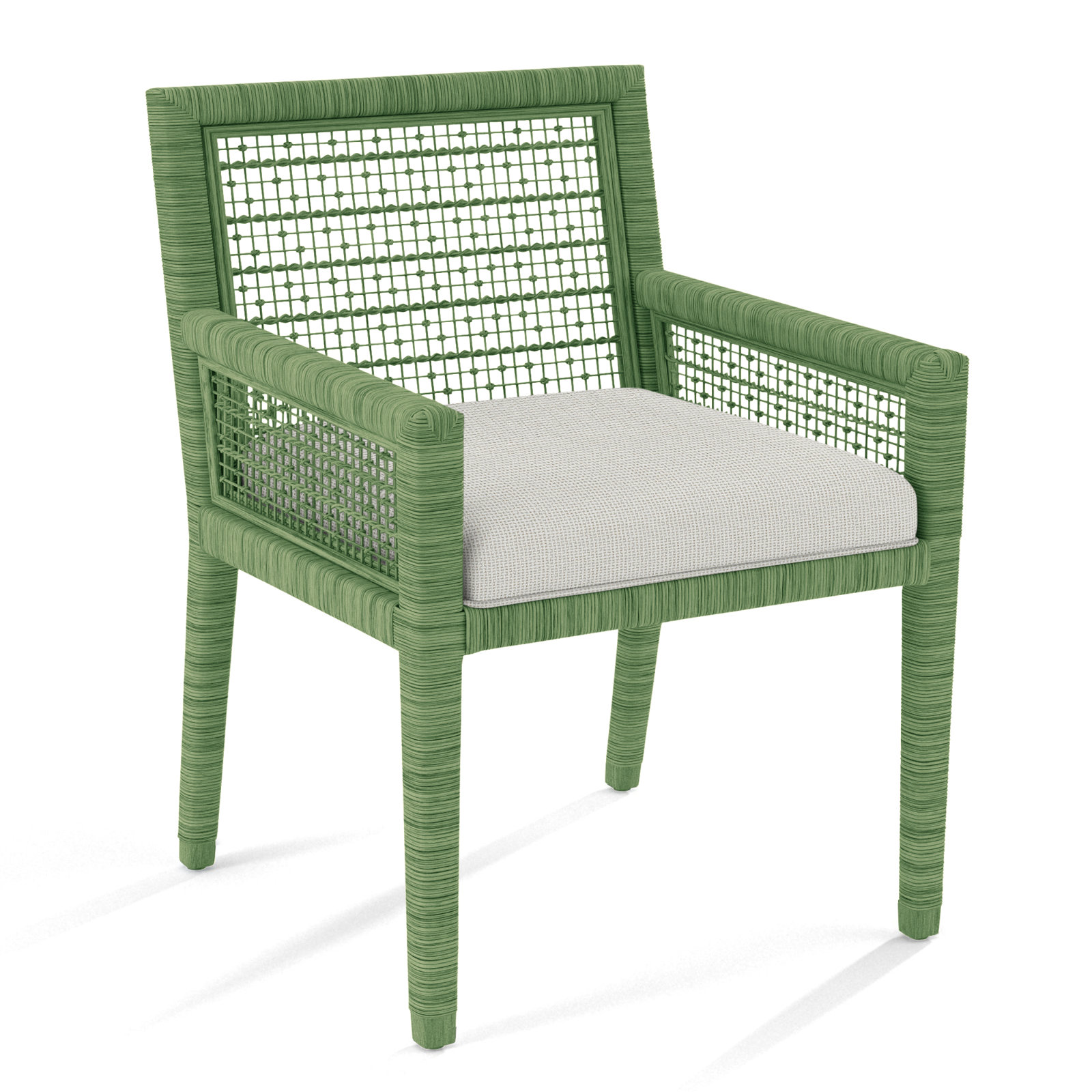 Glinda Dining Armchair, Yellow Buffalo Check Plaid; 0127-33, Celery