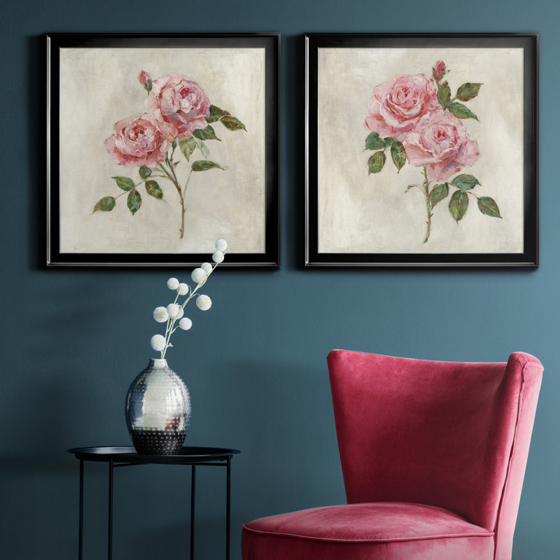 Botanical Beauties I - 2 pièces, reproduction d'art sur toile, H 26,5 po x l 53 po x P 1,5 po, Noir