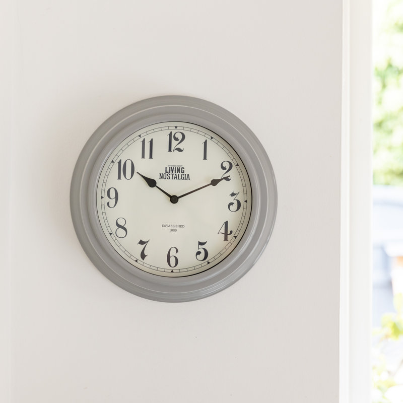 Living Nostalgia 25.5cm Wall Clock, Grey