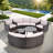 9-pieces Outdoor Half-moon Wicker Conversation Sets With 1 Nesting Coffee Table And Tempered Glass Top