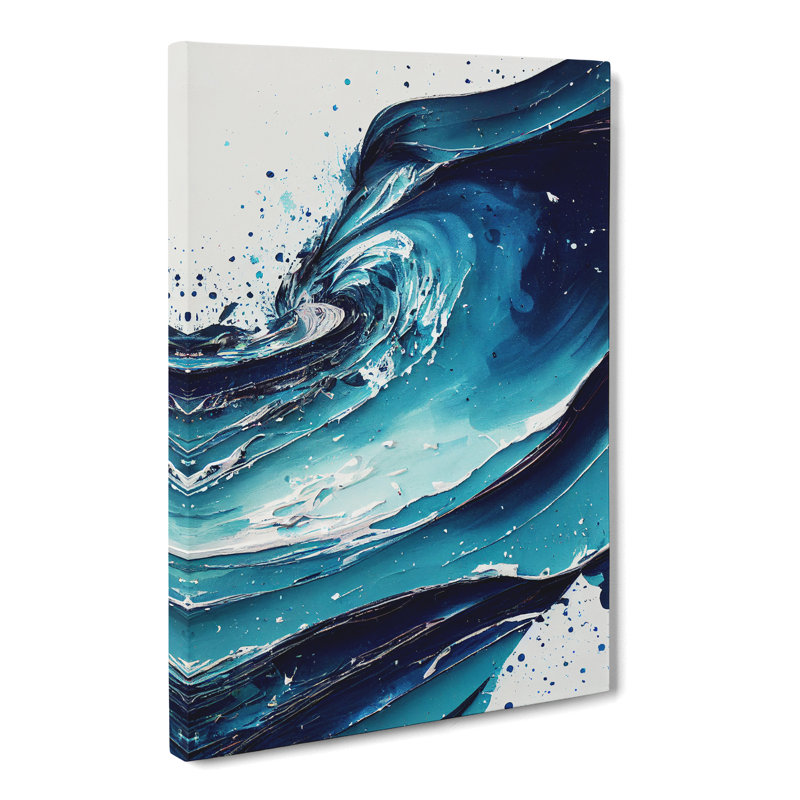 CAN-V0523-1618X Ocean Paint Splatter Vol.3 - Wrapped Canvas Print, 50cm H x 35cm W x 3cm D