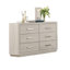 Commode 1 pièce à 6 tiroirs gris clair en acacia massif