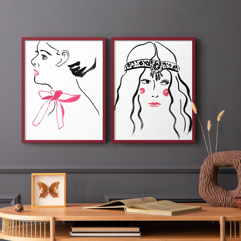 Reproduction encadrée BlossomI-Premium - prête à être accrochée - aucun clou requis - aucun clou requis, Rouge