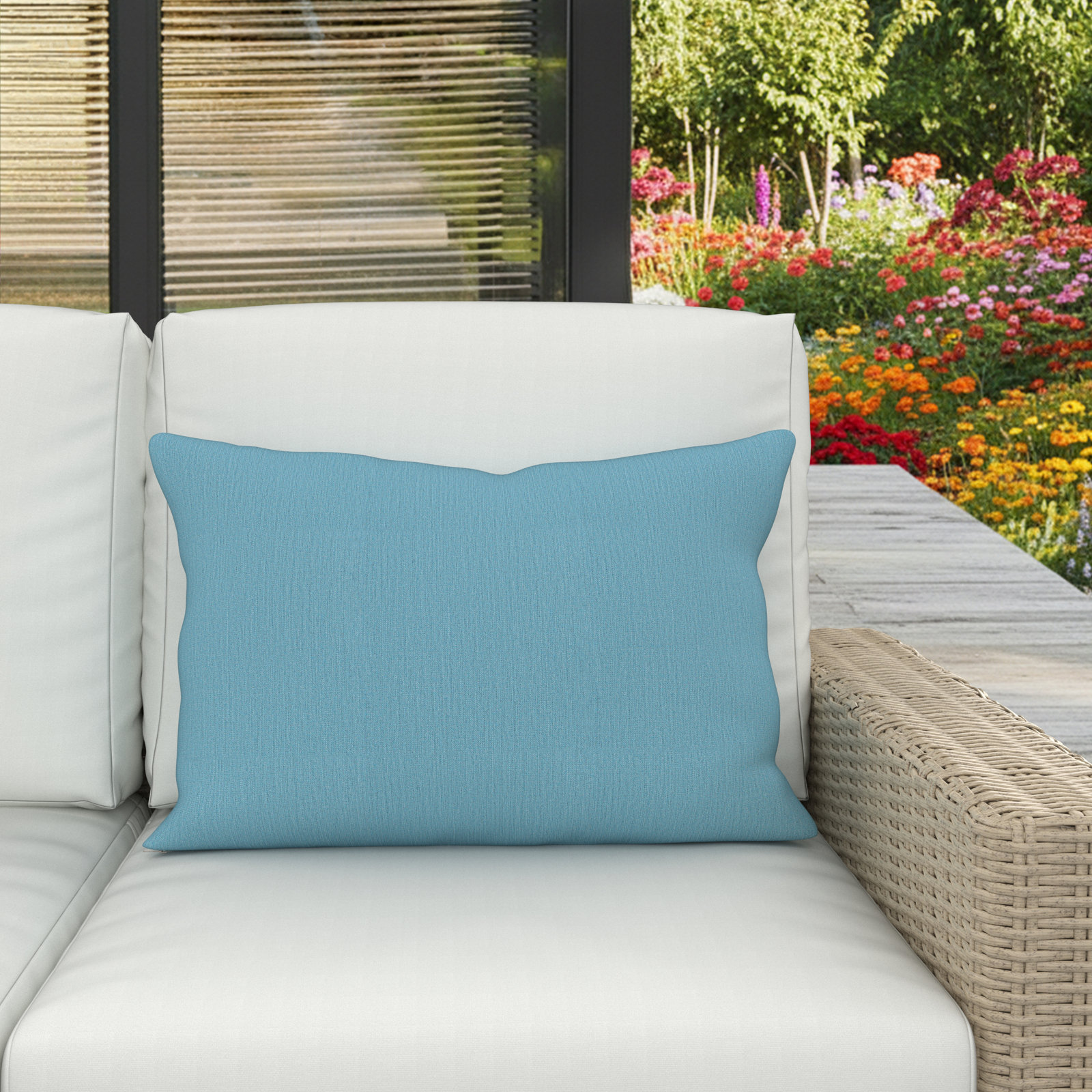 Amala 20" x 3" Sunbrella® Throw Pillow, Cast Horizon