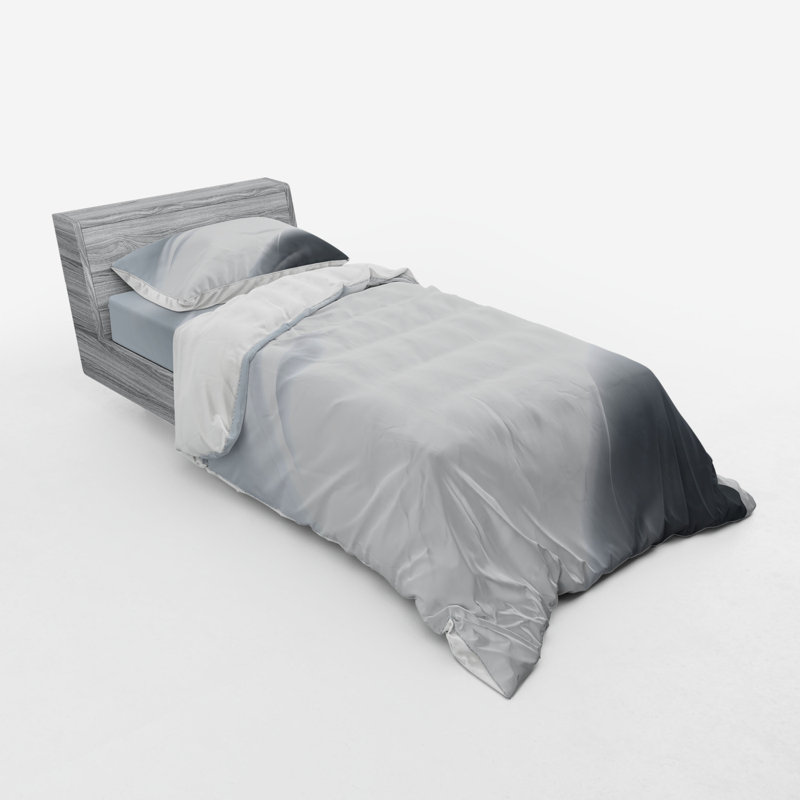 Ensemble de housse de couette gris, Housse de couette simple TG + 2 articles suppléme