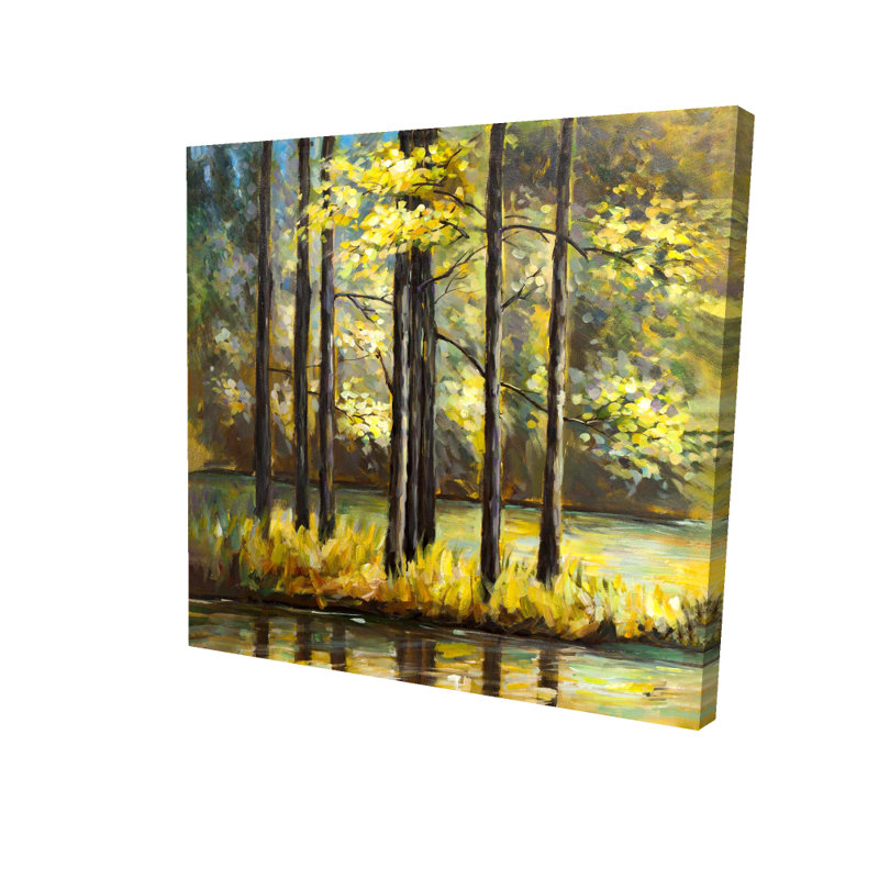 Trees in Lake Canvas - Contemporary Home Decor Art