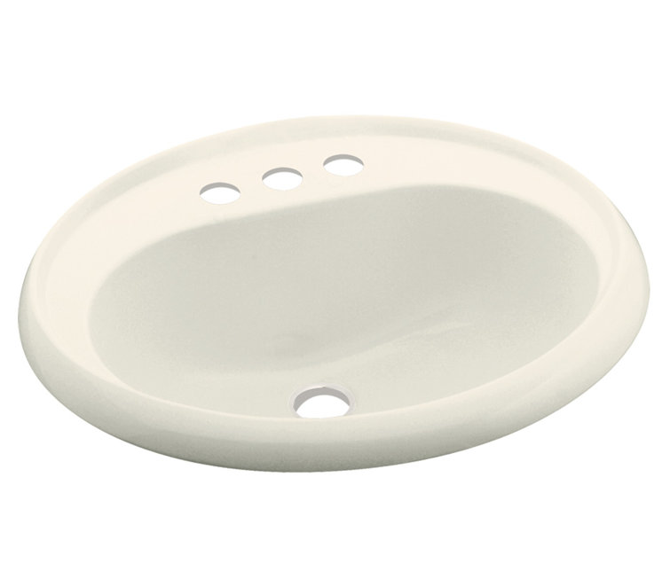 Vikrell Circular Drop-In Bathroom Sink with Overflow