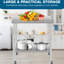 48 - Inch Wide And 24 Deep Stainless Steel Commercial Kitchen Prep Table With Under Shelf Wheels, 35.5 Inches Tall, Ideal For Home Preparation Tall Food In Spaces