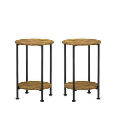 3-Piece Coffee Table and End Table Sets for Living Room, Round Coffee and End Table Set