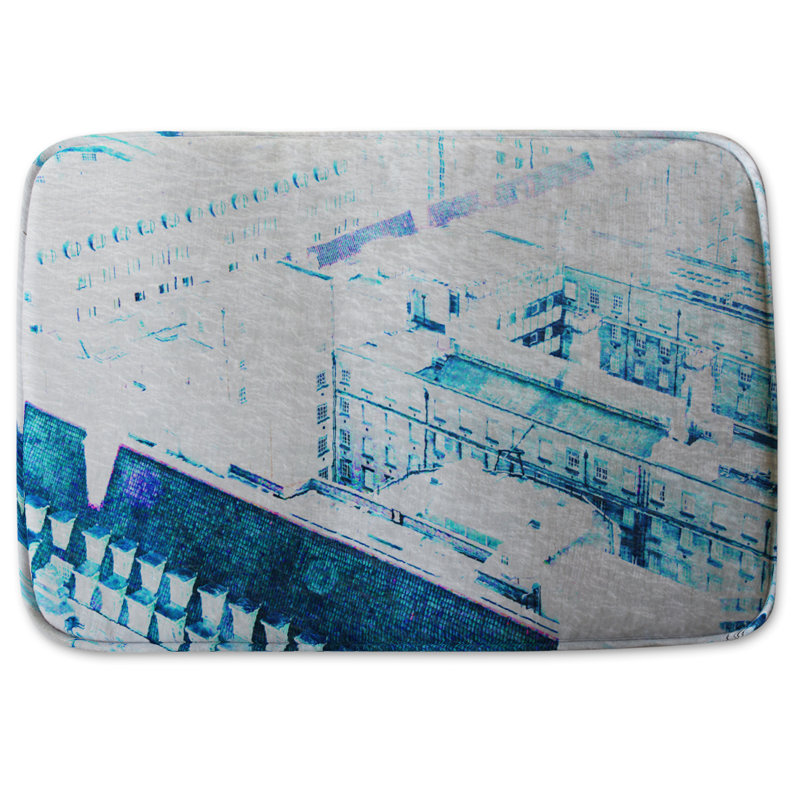 Jazzi Non-Slip Bath Rug, Blue