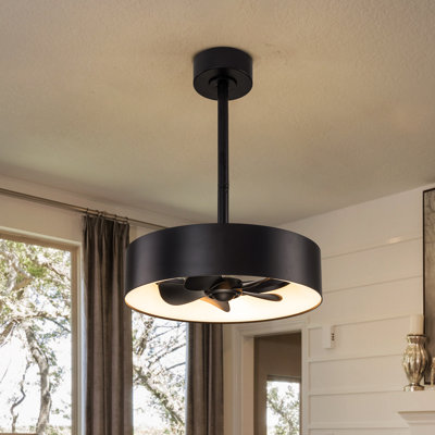 18" Minimalist Matte Black Integrated LED Ceiling Fan