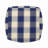 Connor Checkered Square Pouf, Stylish Ivory and Navy Blue, Versatile Ottoman or Floor Cushion for Modern Interiors