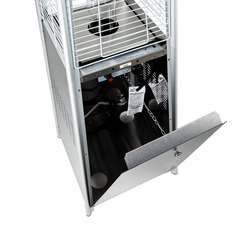 45000 Propane Standing Patio Heater, Silver