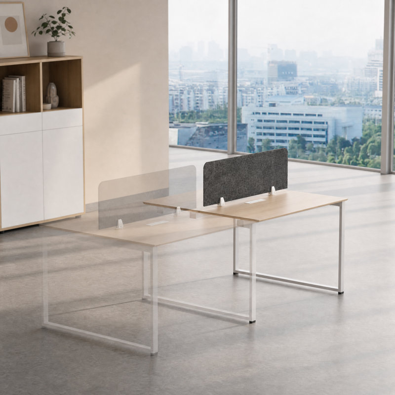 Okeysen 2 Person Add-On Desk for Modular Benching Workstation with Outlets