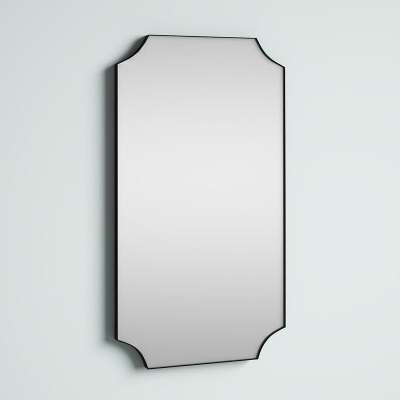Letellier Metal Wall Mirror, Black, 40.25” H x 22.25” W
