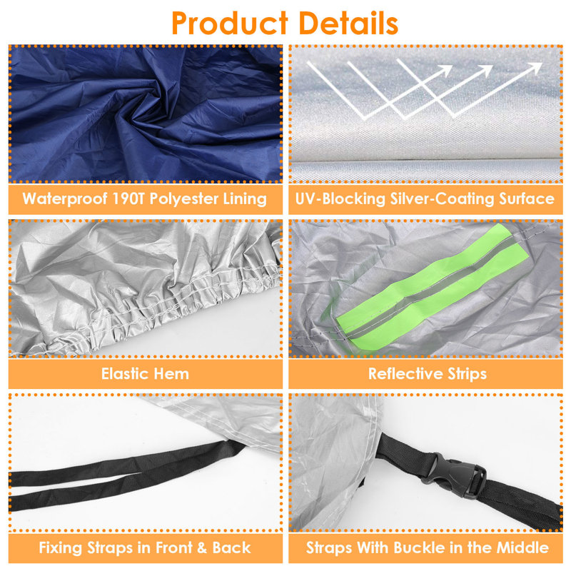 Mildew Resistant Automobile Cover By Edge Collections, 15.8' H x 5.8' W x 3.9' D