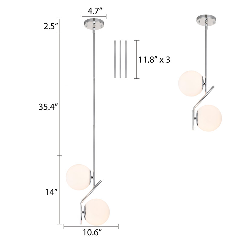 Large Milk glass globe pendant lights