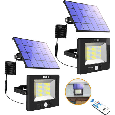 120led Solar Split + Integrated Induction Flood Light 6000k Two Packs