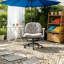 Chaise de bureau confortable en tissu capitonné Comfy, chaise de bureau pivotante réglable avec accoudoirs rabattables, siège large et fonction d'inclinaison pour la maison, la coiffeuse et le bureau