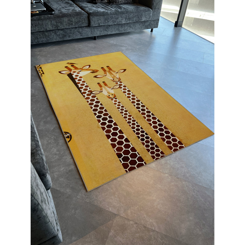 Tapis en coton polypropylène à motif animalier, Rectangle 2 pi 7 po x 4 pi 11 po