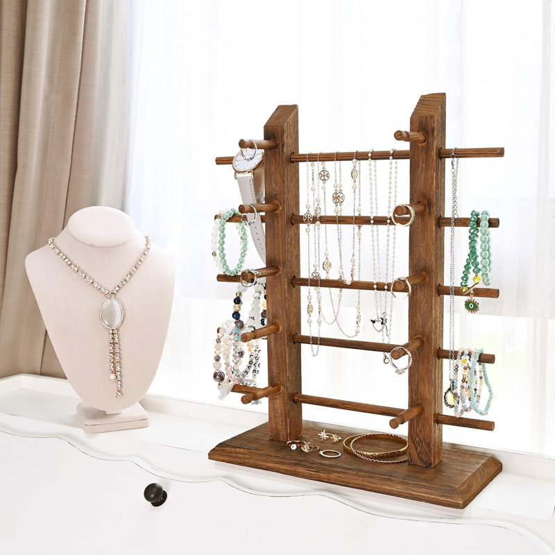 Organisateur de support de lunettes de soleil en bois, organisateur de présentoir 10 paires de lunettes, Brun