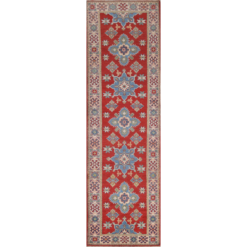 One-of-a-Kind 2'9'' X 9'10'' New Age Runner Wool Area Rug in Red