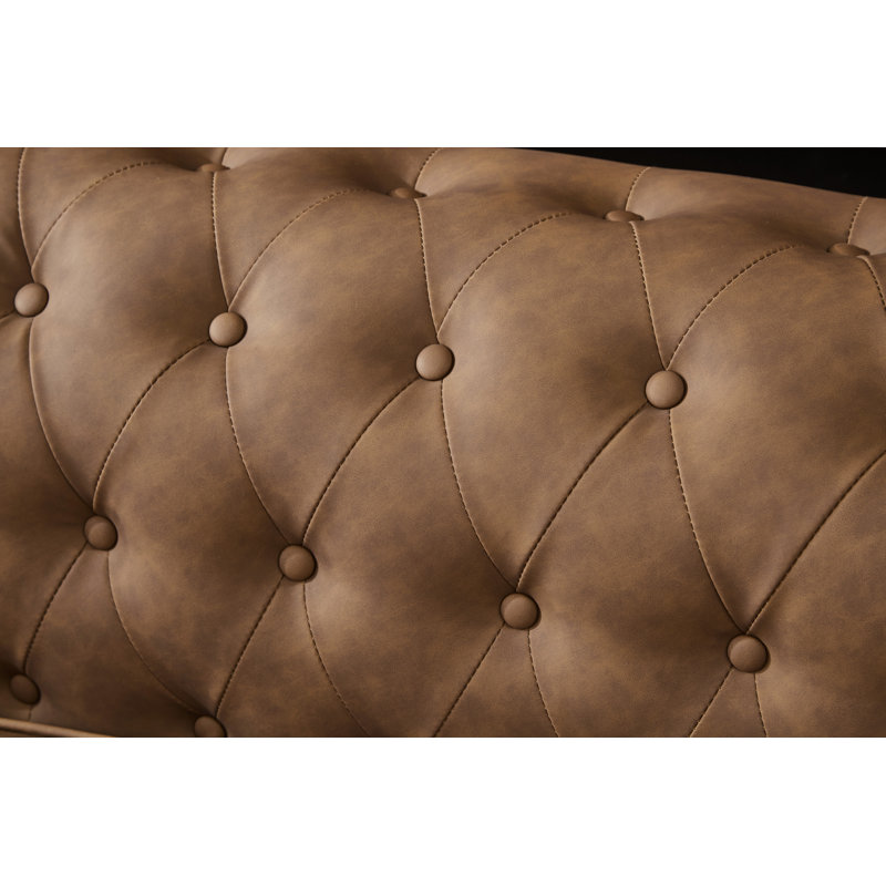 Canapé 88,5 po Chesterfield, Brun