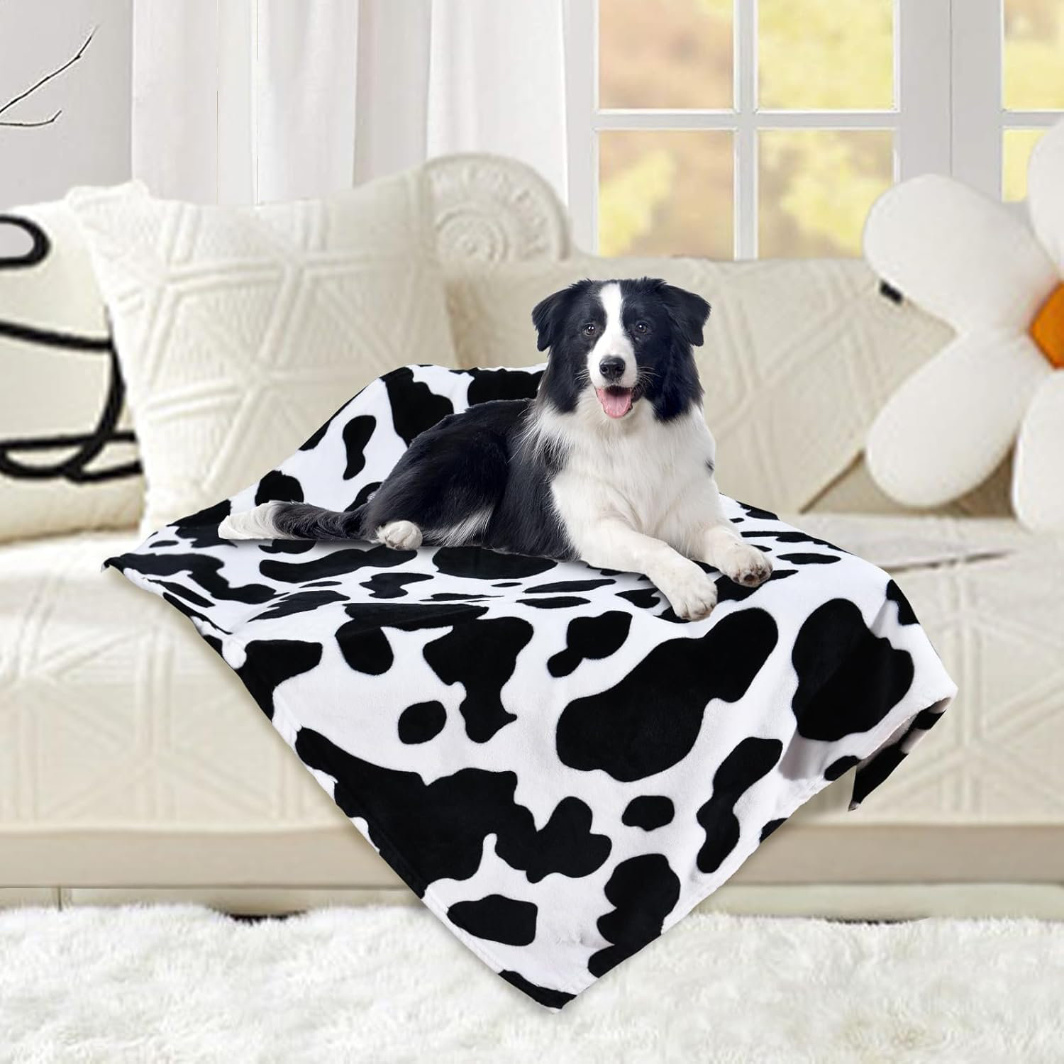 BEFIHO Dog Blankets For Dogs, Large Dog Blanket Dog Cat Soft Fuzzy