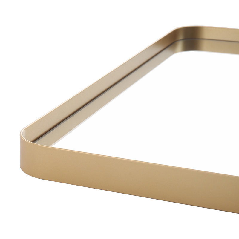 Cacapon Rectangular Metal Framed Wall Mirror Decorative, Gold