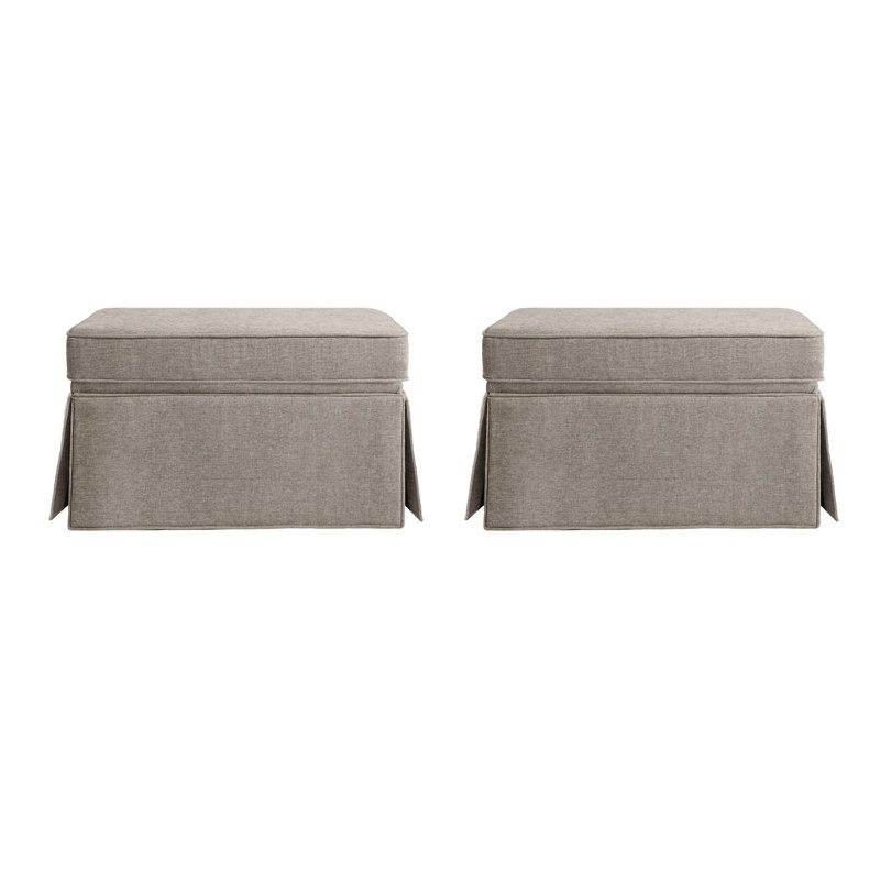 Storage Upholstery Ottoman, LIGHT BROWN Chenille