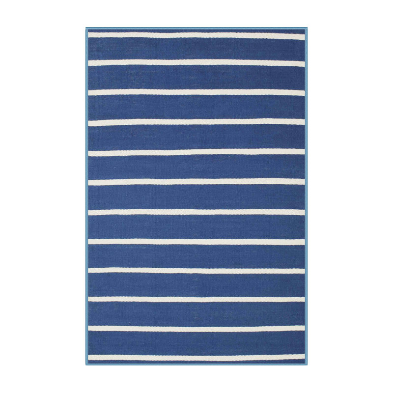 Tapis bleu/blanc contemporain, Rectangle 2 pi x 3 pi
