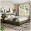 Mobilier de chambre à coucher en bois de chignon rond vert olive