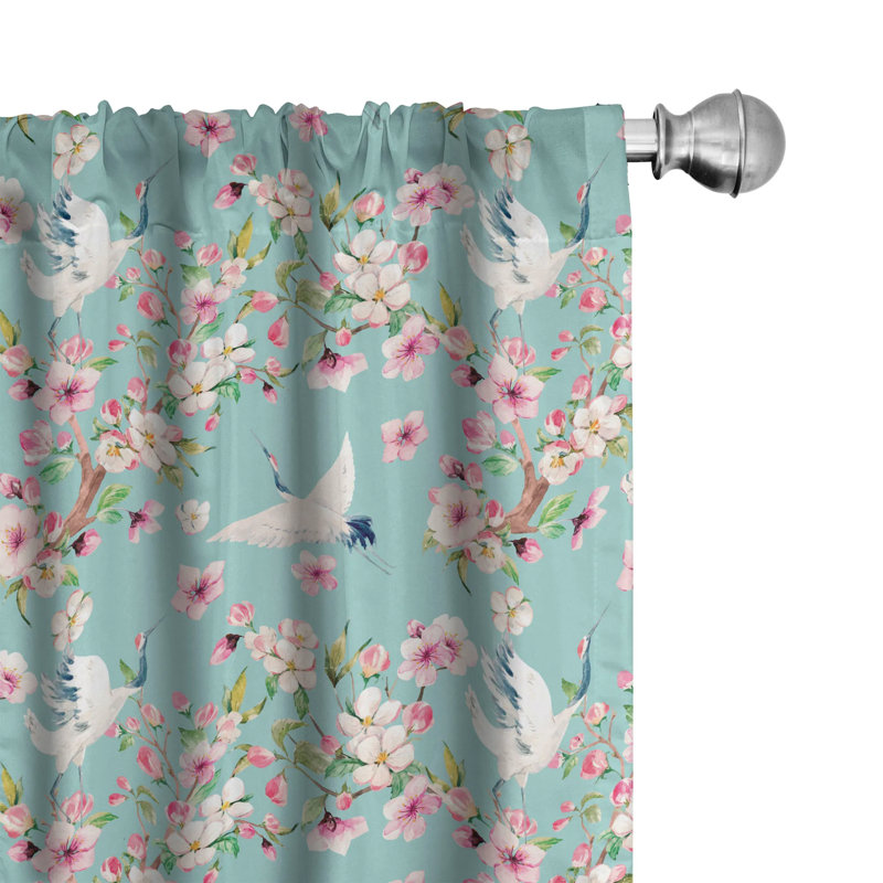 Flowers Window Semi-Sheer Rod Pocket Sliding Panel, 28" x 63"