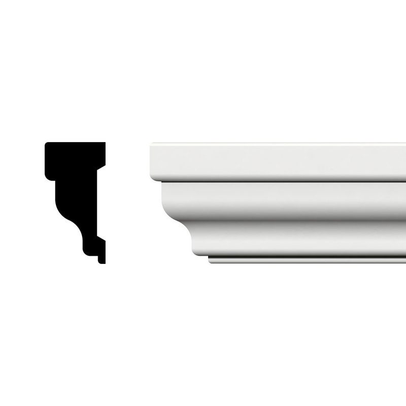 White PVC General Purpose Decorative Moulding, 2'' x 96''