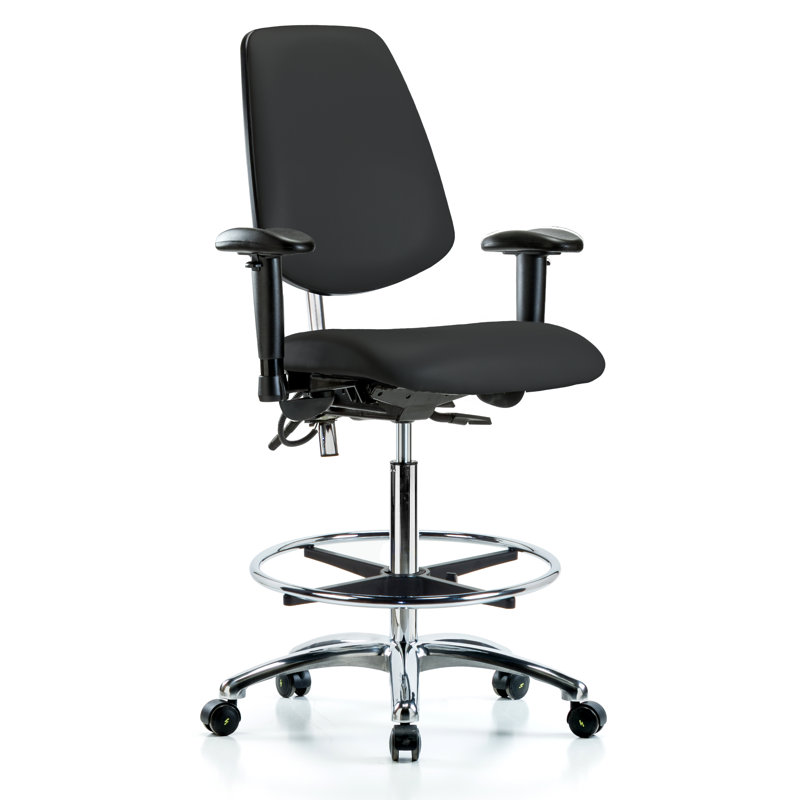 Oscar Drafting Chair, Black, Casters, Included