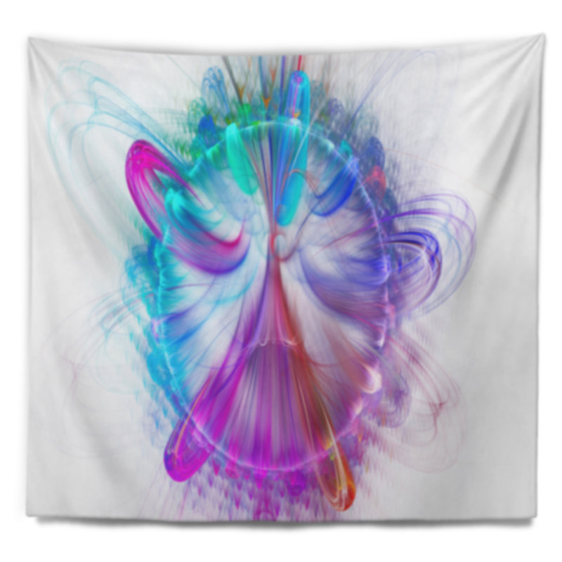 Tapisserie abstraite à motif de vortex d'énergie fractale, H 32 po x l 39 po