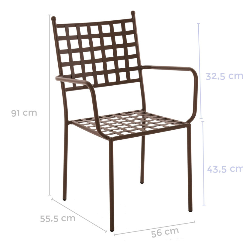 Tashania Stacking Patio Dining Armchair with Cushion