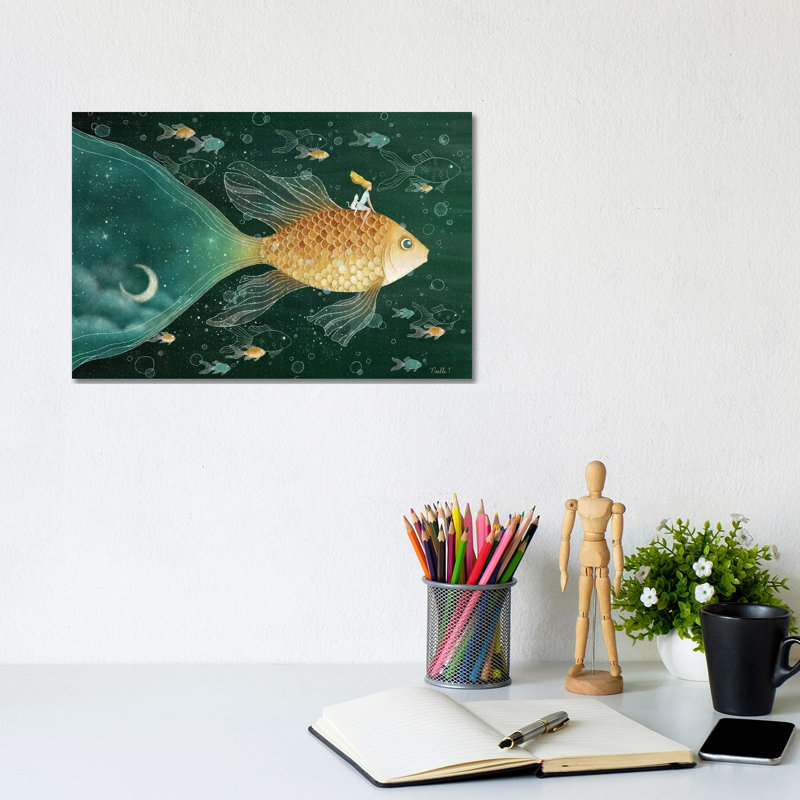«Riding Through The Night Sky» - Giclée sur toile tendue avec châssis