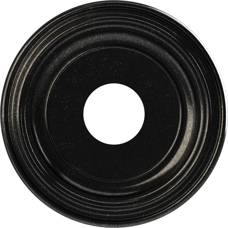 Médaillon traditionnel en PVC thermoformé pour plafond, Galaxie métallique texturée, H 13 po x l 13 po x P 1,25 po