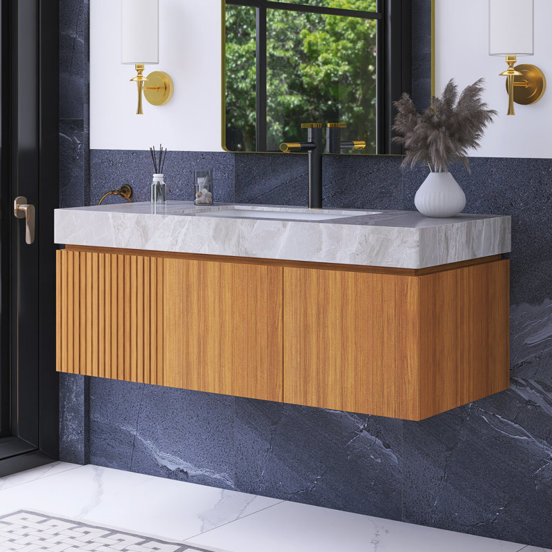 Meuble-lavabo flottant mural moderne 48 po