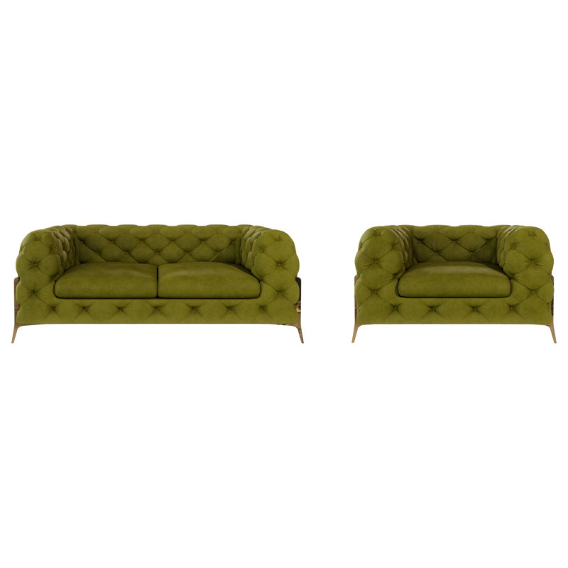 Atoka 2 - Piece Velvet Living Room Set